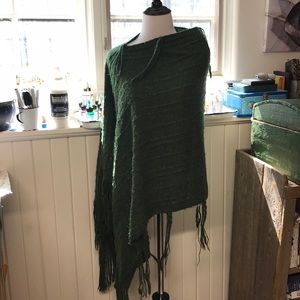 Green Knit Poncho